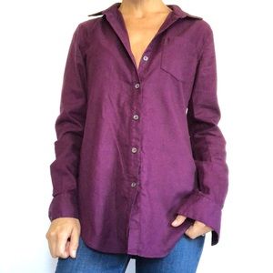 Theory Nikala Kenly Button Down Shirt Purple S